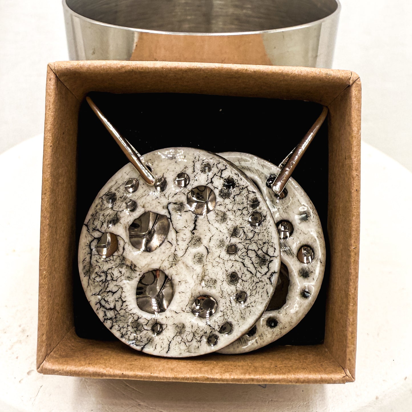 Moon Earrings with 24K Gold