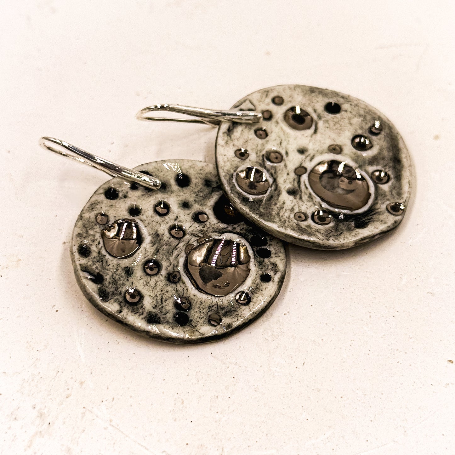 Moon Earrings with 24K Gold