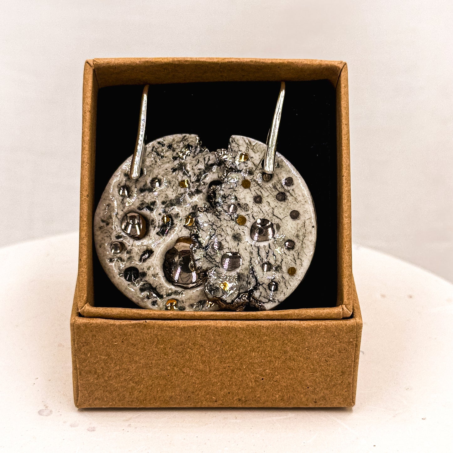 Moon Earrings with 24K Gold