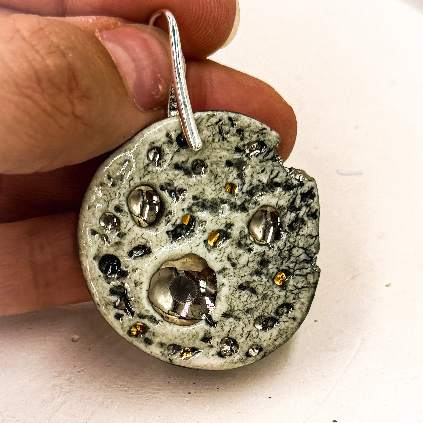 Moon Earrings with 24K Gold
