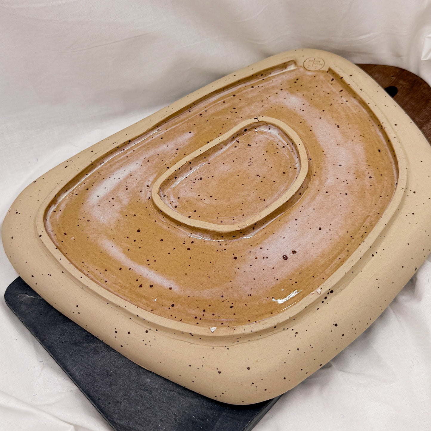 Handmade Tableware Set – Speckled Clay with Olive Glaze