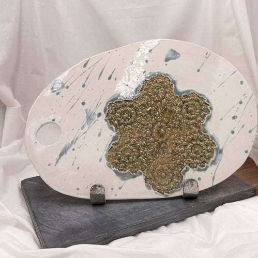 Serving Plate with Golden Detail